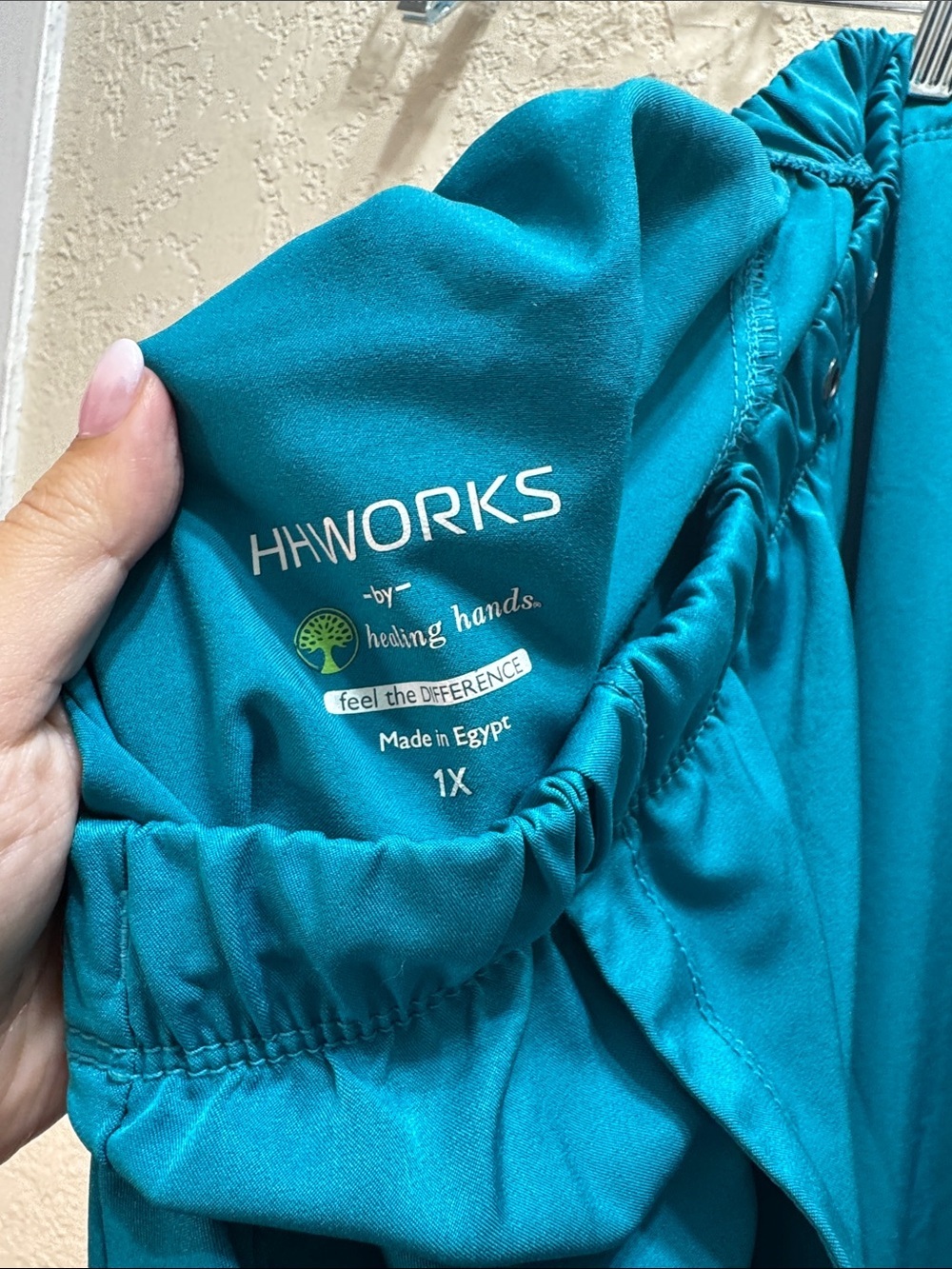 HH Works Healing Hands Scrub Pants 1X Teal Elastic Waist Medical - Picture 3 of 8